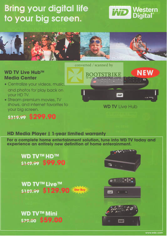 Sitex 2010 price list image brochure of WD TV Live Hub Media Center Media Player TV HD TV Live TV Mini