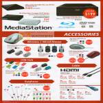 Blu Ray Writer DVD MediaStation Mouse Wireless USB Hub Earphone HDMI LAN Cable