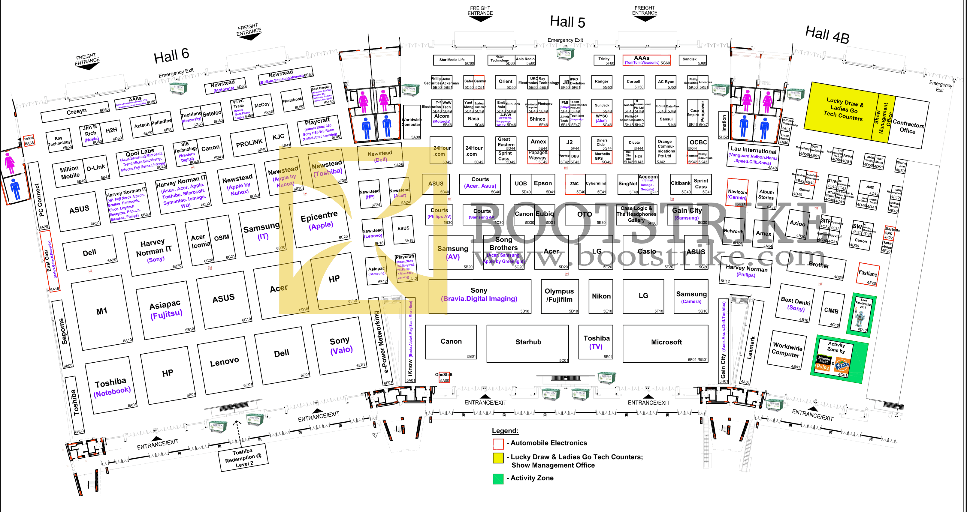 SITEX 2011 price list image brochure of Floor Map Hall 4B 5 6