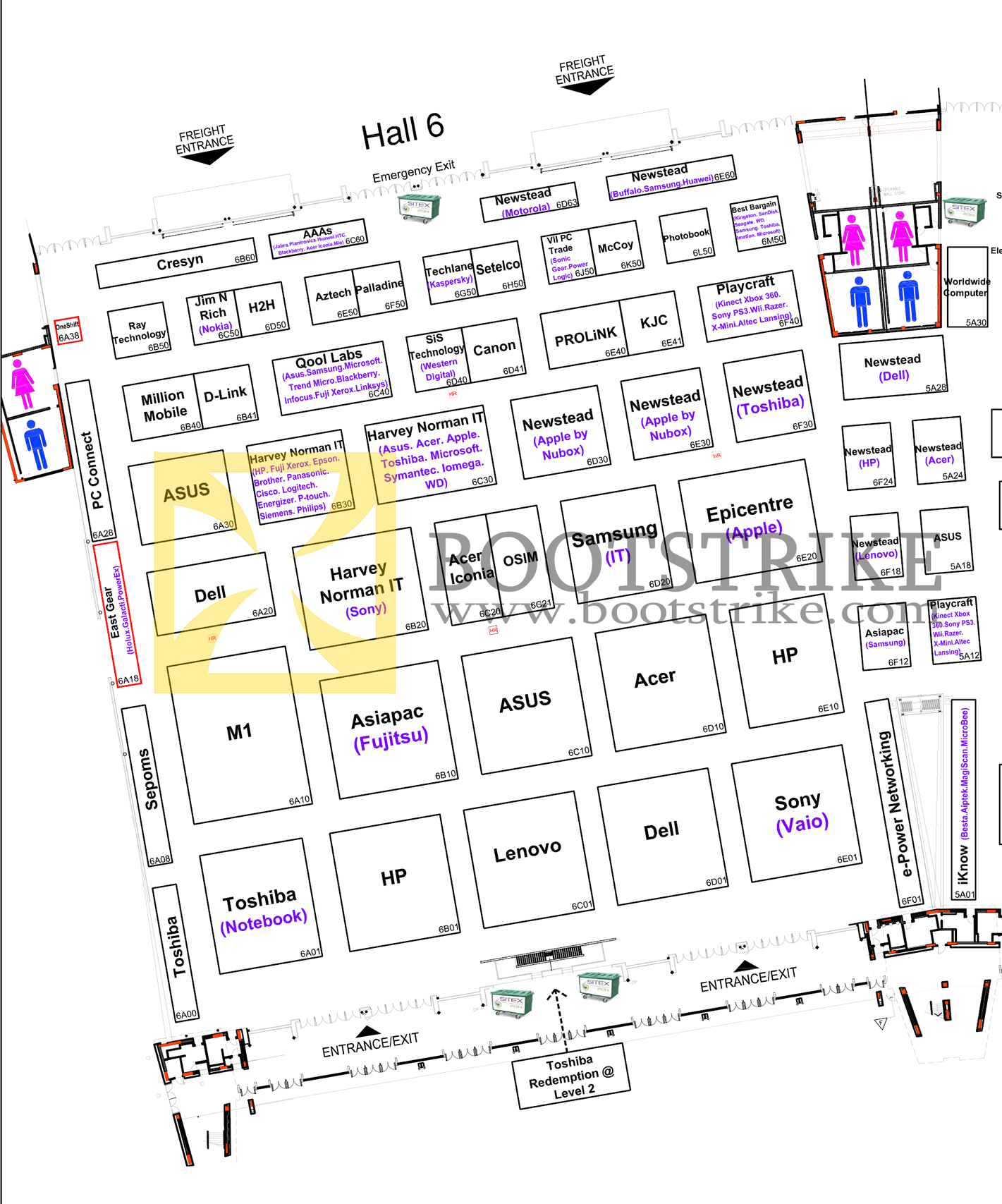 SITEX 2011 price list image brochure of Floor Map Hall 6