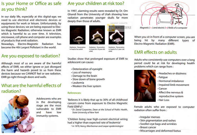 SITEX 2011 price list image brochure of Powerlink Osidun Computer Radiation Reducer, Harmful Effects, EMR Effects On Adults