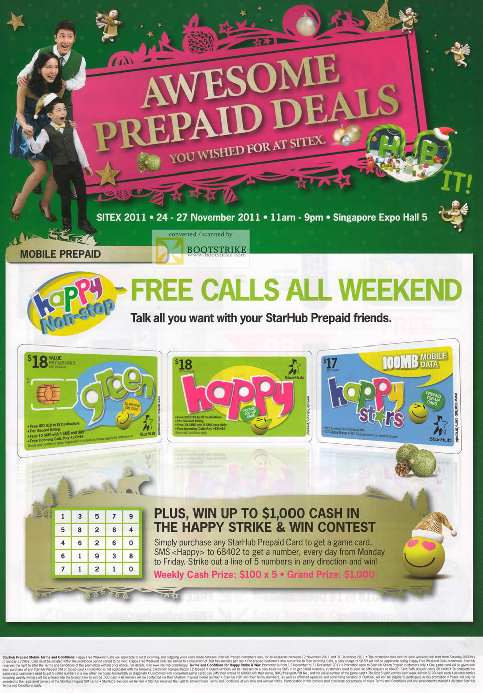 SITEX 2011 price list image brochure of Starhub Maxmobile Prepaid Free Calls All Weekend, Green, Happy, Happy Stars