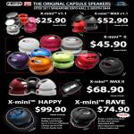 X-Mini Capsule Portable Speakers, X-Mini V1.1, Max V1.1, II, MAX II, Happy, Rave