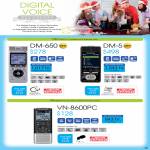 Digital Voice Recorders DM-650, DM-5, VN-8600PC