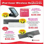 IPad Leather Case, Bluetooth Keyboard, Wireless Keyboard