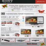 Sony Bravia TV EX Series, KDL-46EX520, KDL-40EX520, KLV-42EX410, KLV-32EX310