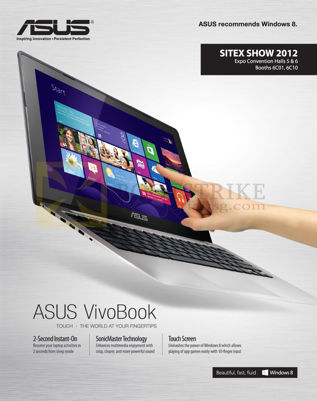 SITEX 2012 price list image brochure of ASUS Notebooks Vivobook Features