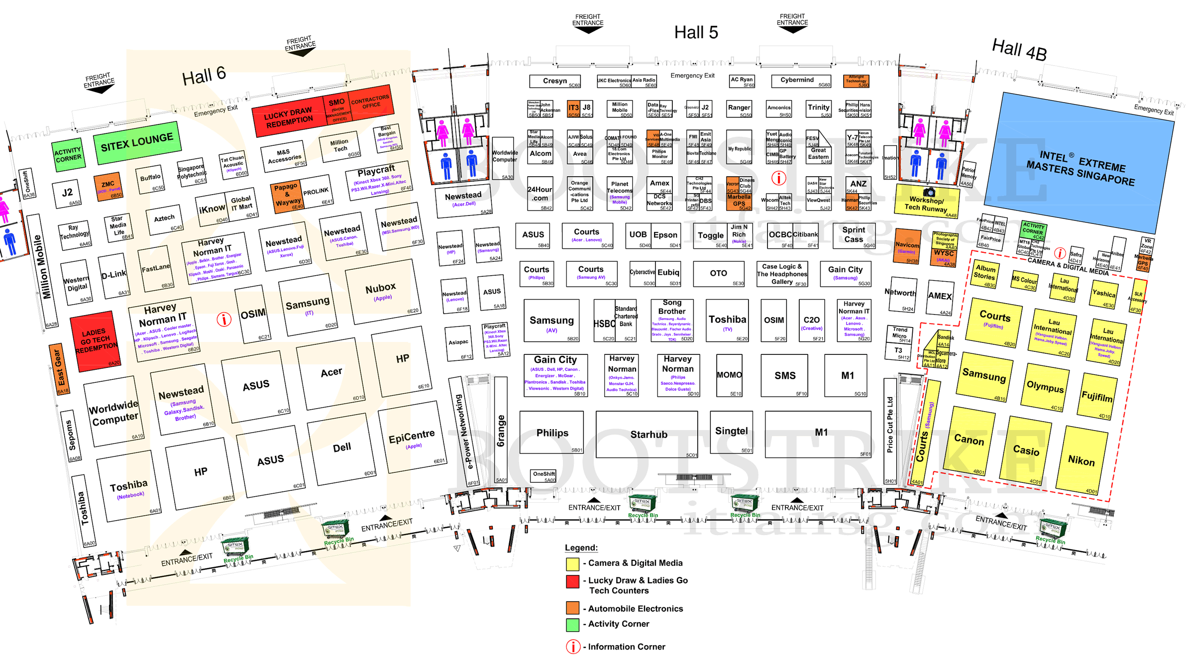 SITEX 2012 price list image brochure of Floor Plan Hall 4B 5 6