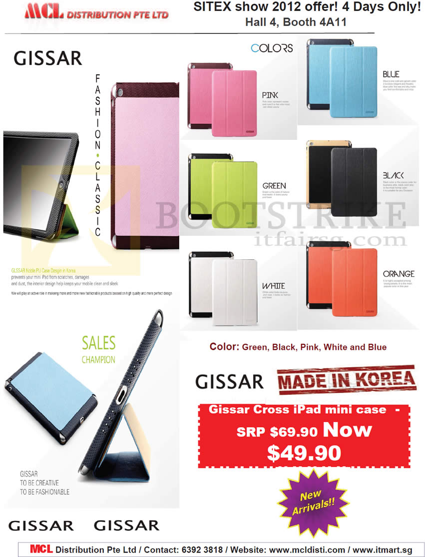 SITEX 2012 price list image brochure of MCL Distribution IPad Mini Case Gissar Cross