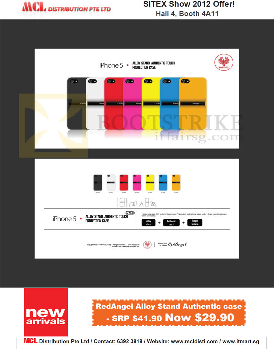 SITEX 2012 price list image brochure of MCL Distribution IPhone 5 Case, RedAngel Alloy Stand Case