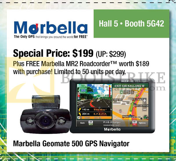 SITEX 2012 price list image brochure of Maka Marbella Coupon Free MR2 Roadcorder With Purchase