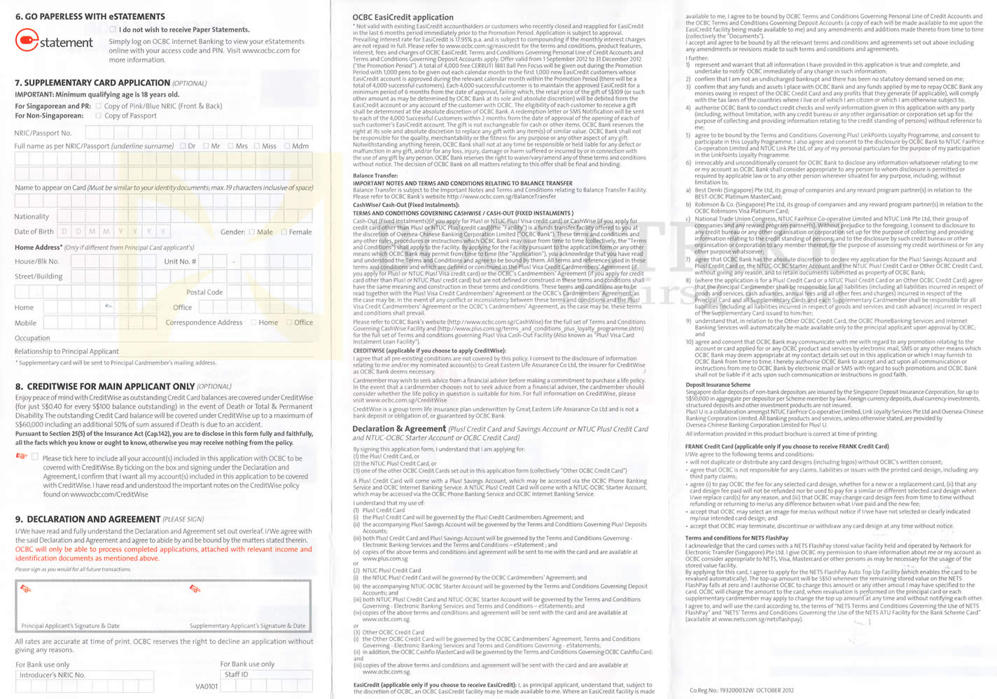 SITEX 2012 price list image brochure of OCBC Credit Card Terms Conditions