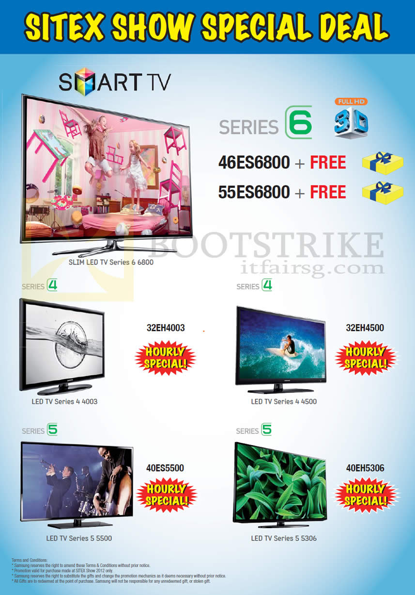 SITEX 2012 price list image brochure of Samsung Audio House Smart TV Hourly Specials