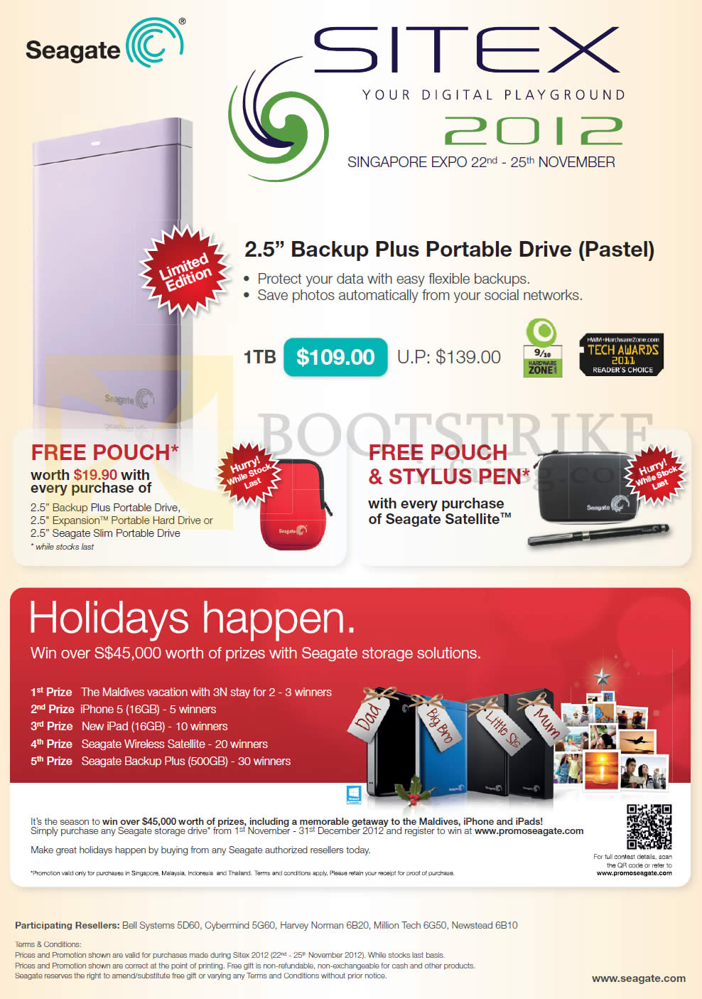 SITEX 2012 price list image brochure of Seagate External Storage Backup Plus Portable Drive Pastel 1TB