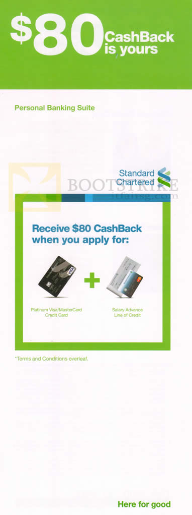 SITEX 2012 price list image brochure of Standard Chartered Credit Card Free 80 Dollar Cashback