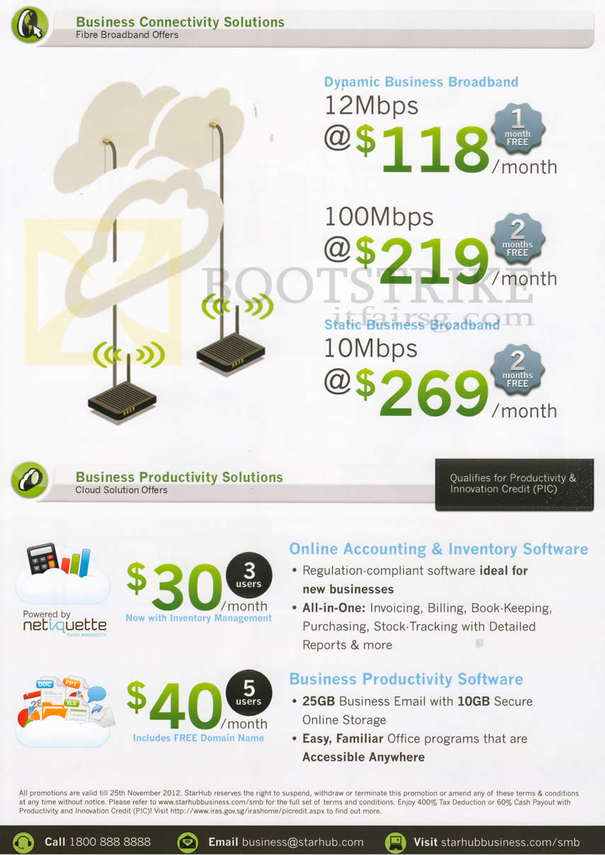 SITEX 2012 price list image brochure of Starhub Business Broadband 10Mbps, 12Mbps, 100Mbps, Accounting, Business Productivity