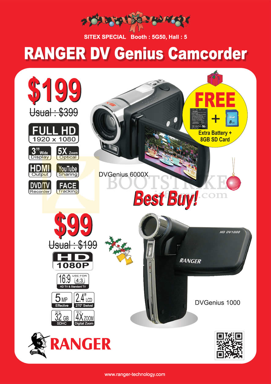 SITEX 2012 price list image brochure of Systems Tech Ranger DV Genius Camcorder Video 6000X, 1000