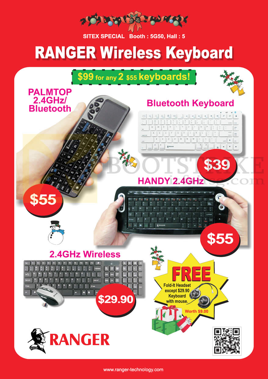 SITEX 2012 price list image brochure of Systems Tech Ranger Wireless Keyboard Palmtop Bluetooth