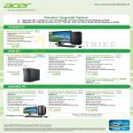 Desktop PCs Aspire M1935 G645M25, Mini X3995 I32M25 I347MR45 I347MR81T, Predator G3620 I347MR81T I37MR81T I37MR162T