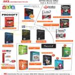 Software Auslogics, Prosoft, Iolo, Bluebeam, Serif, Kingsoft Office 2010