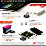 Powerocks Stone 3 External Battery, Stone, Rose Stone