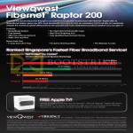 Fibre Broadband Fibernet Raptor 200, Features, Ranking, Free Apple TV