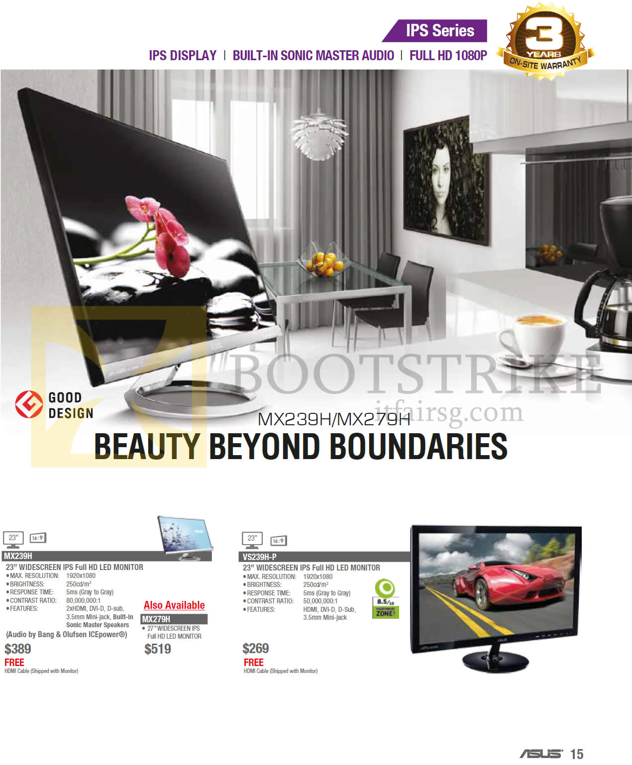 SITEX 2013 price list image brochure of ASUS Monitors LED IPS MX239H, VS239H-P