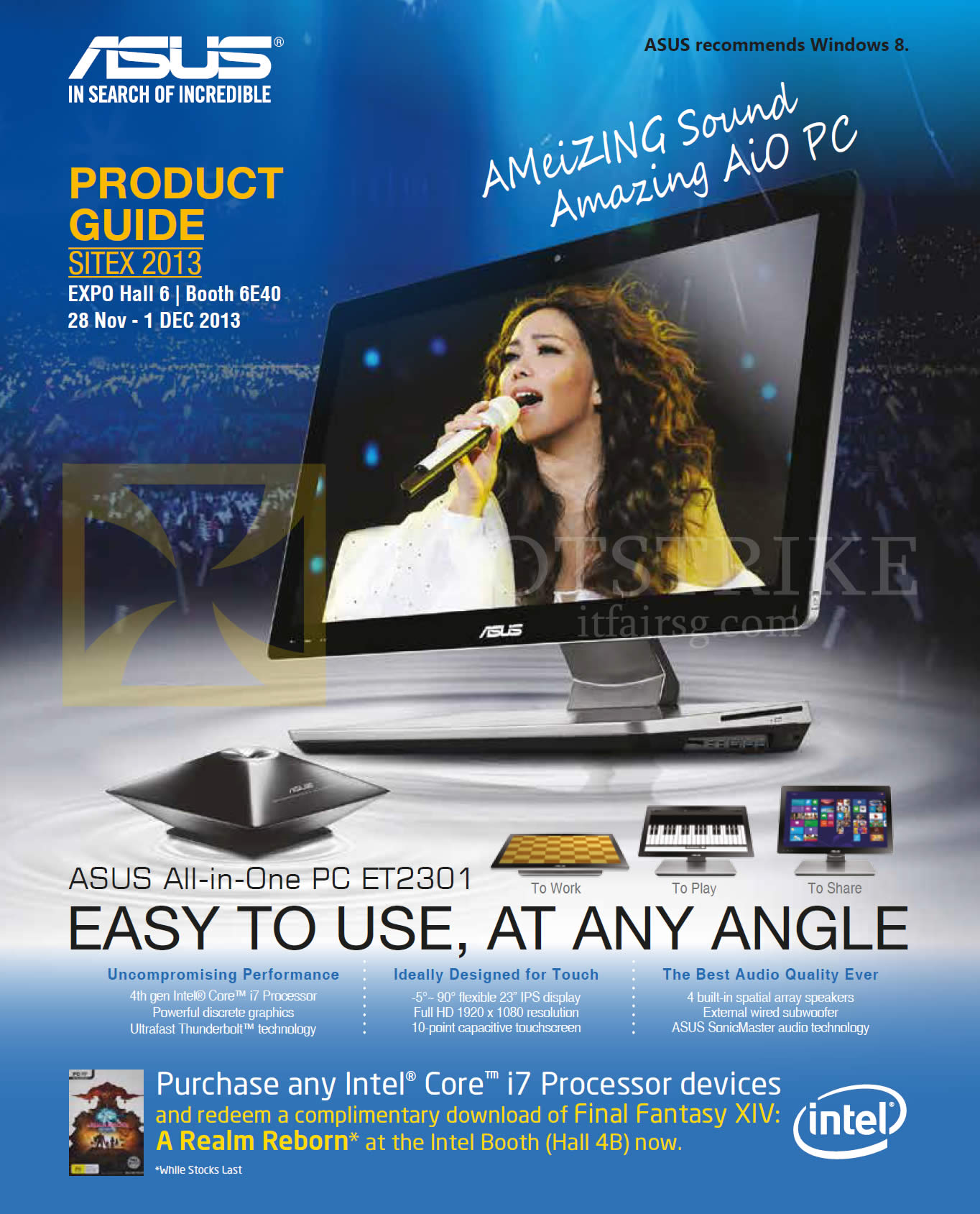 SITEX 2013 price list image brochure of ASUS Product Guide Cover, AIO Desktop PC ET2301