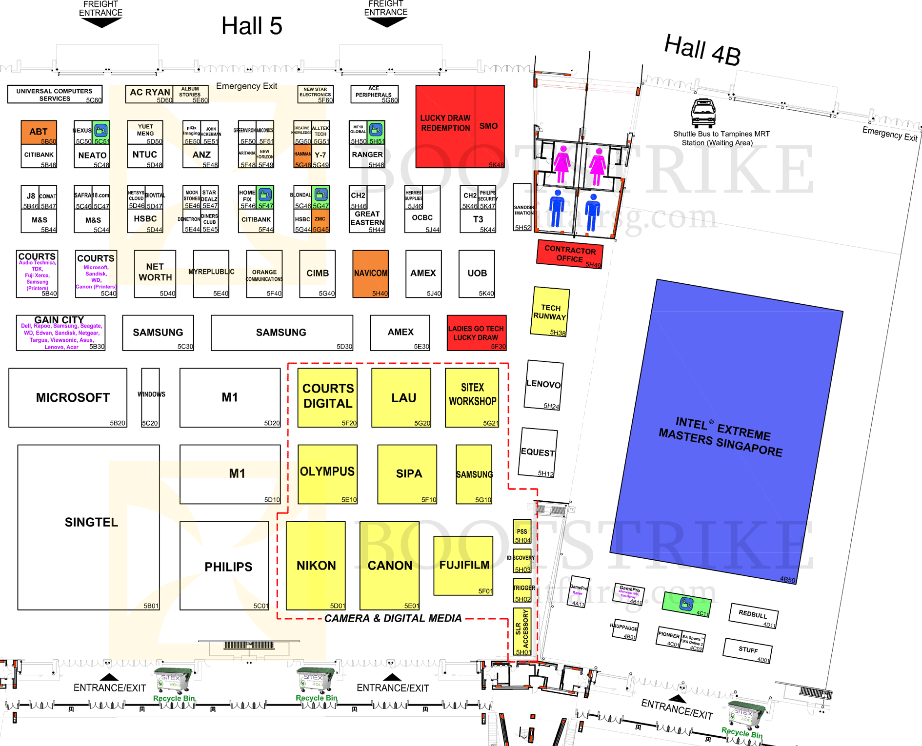 SITEX 2013 price list image brochure of Floor Plan Map Hall 4B, Hall 5, SITEX 2013