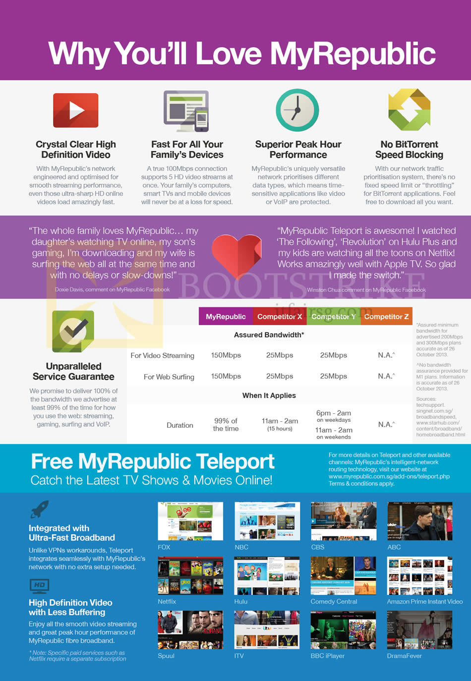 SITEX 2013 price list image brochure of MyRepublic Fibre Broadband Comparison Table, Teleport