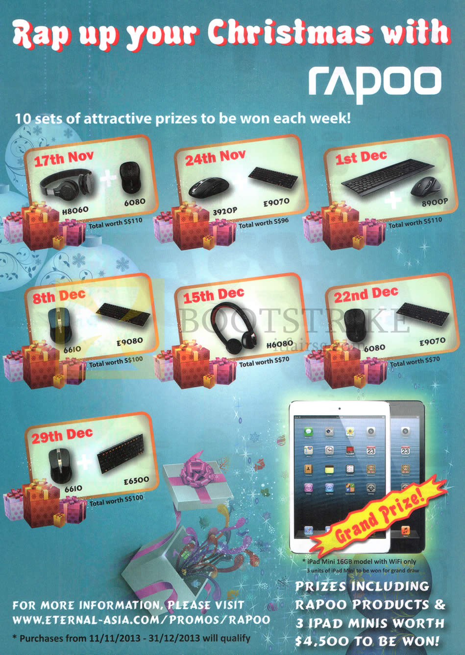 SITEX 2013 price list image brochure of Newstead Rapoo Weekly Prizes