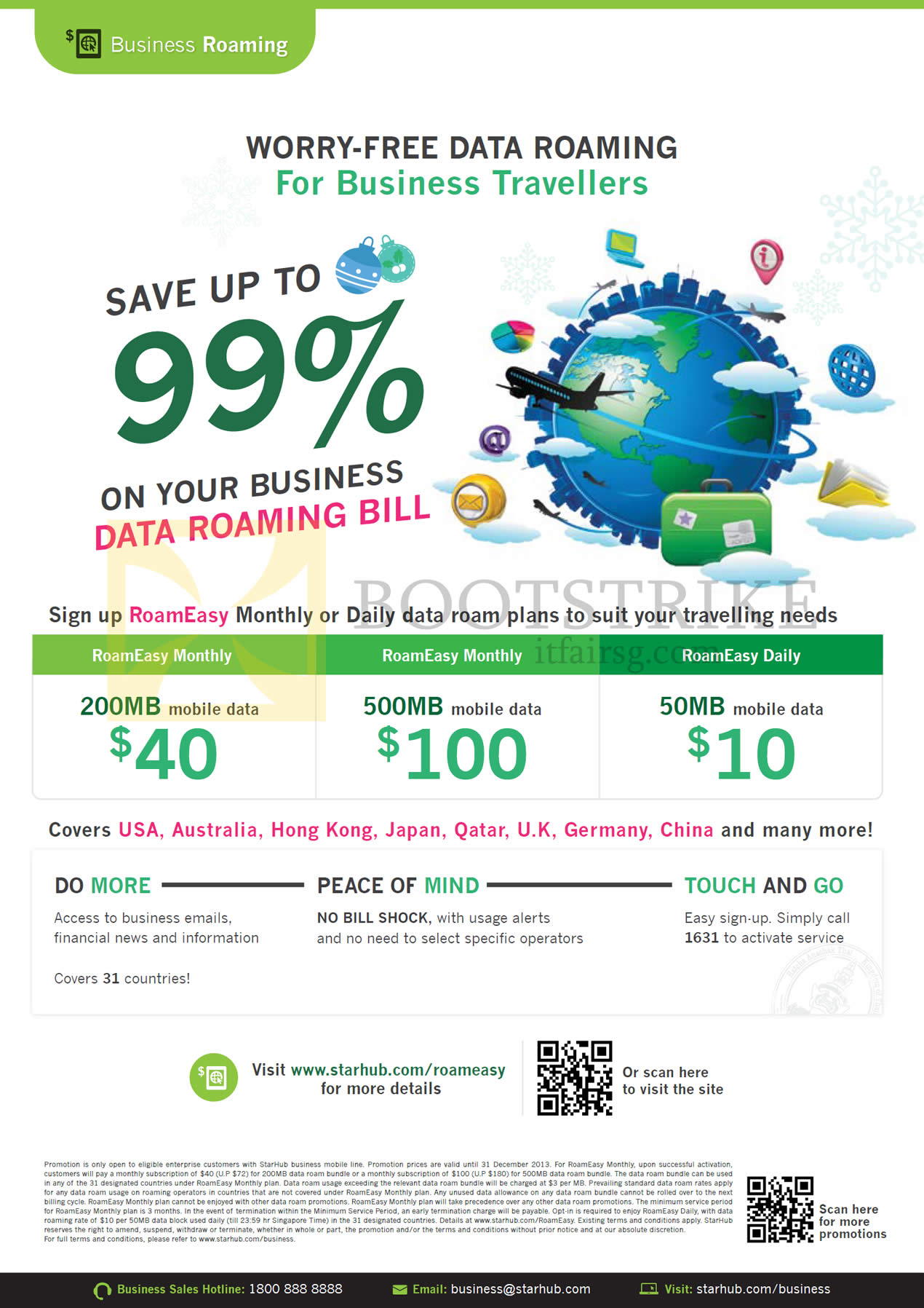 SITEX 2013 price list image brochure of Starhub Business Data Roaming RoamEasy Plans