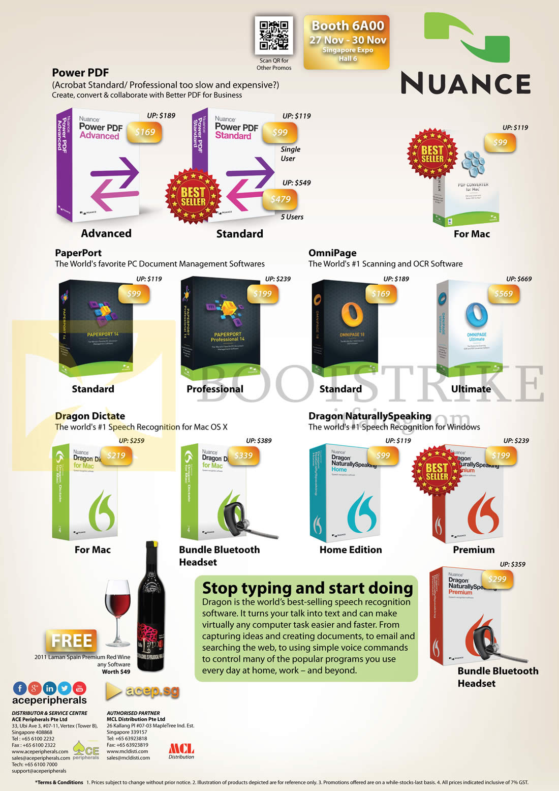 SITEX 2014 price list image brochure of Ace Peripherals Nuance Power PDF, PaperPort, Omnipage, Dragon Dictate, Dragon NaturallySpeaking