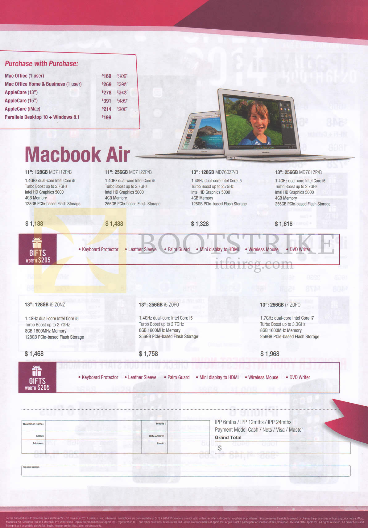 SITEX 2014 price list image brochure of Nubox Macbook Air Notebook 128GB, 256GB