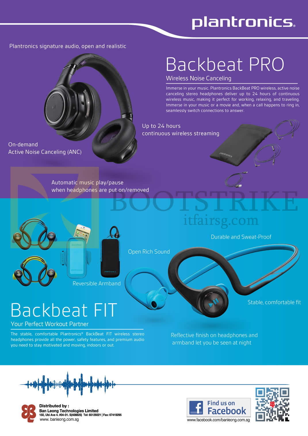 SITEX 2014 price list image brochure of Plantronics Headphones Wireless Backbeat Pro, Backbeat Fit