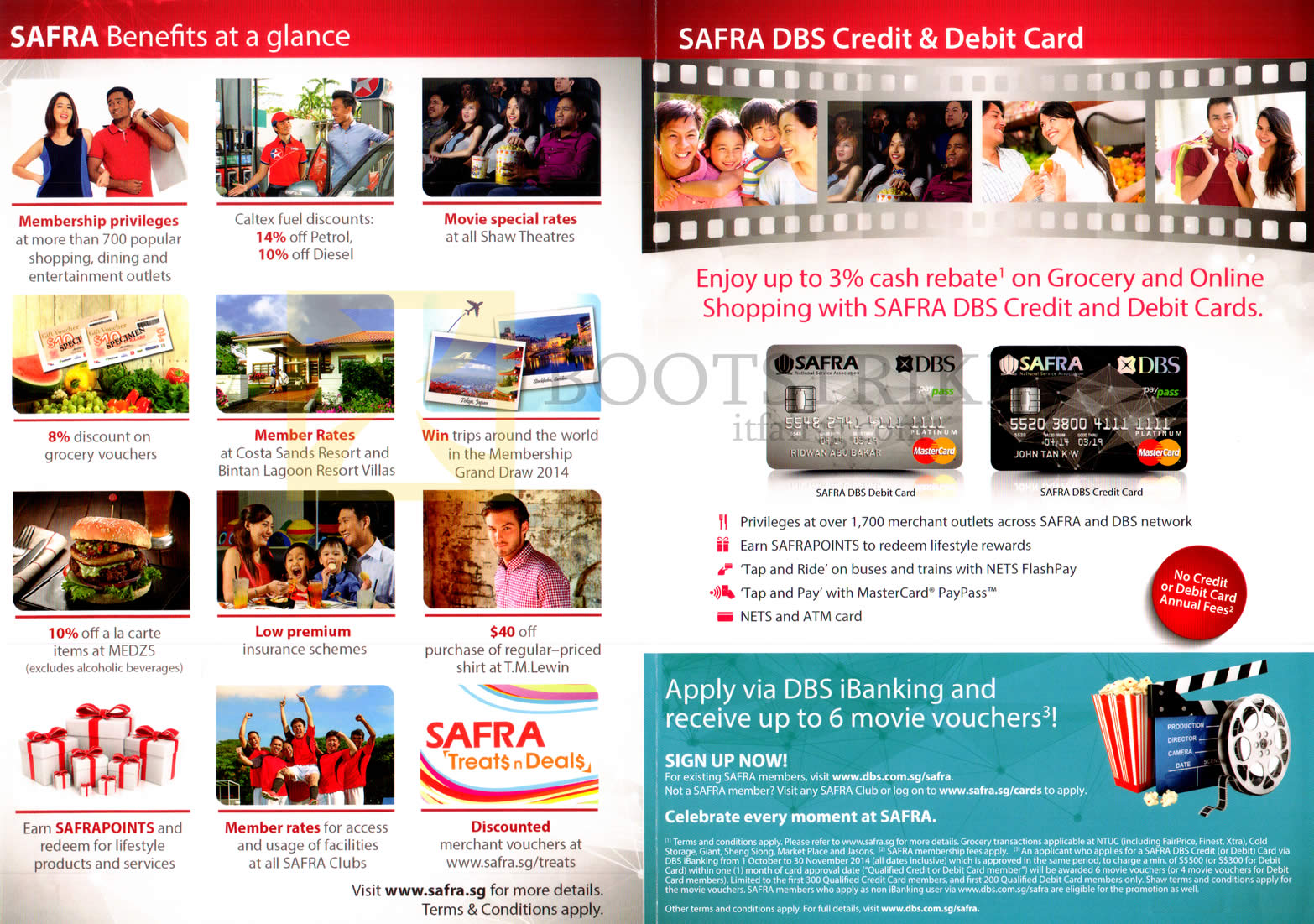 SITEX 2014 price list image brochure of Safra Benefits, DBS Credit, Debit Card Cash Rebates