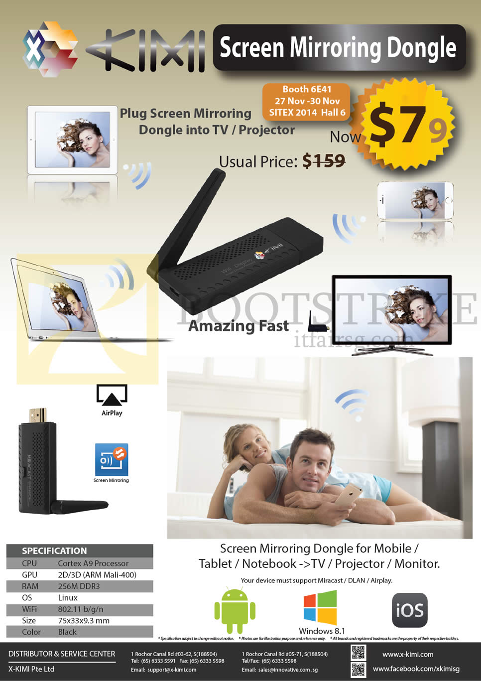 SITEX 2014 price list image brochure of X-Kimi Screen Mirroring Dongle