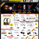 Gavio Headphones, Earphones, Speakers, USB Chargers, Chord Clef, Gazz, Metallon AI2, Amped, Wrenz, Stormer