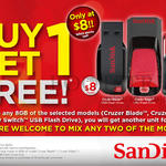 Sandisk Flash Drives Buy 1 Get 1 Free, Cruzer Blade, Edge, Switch