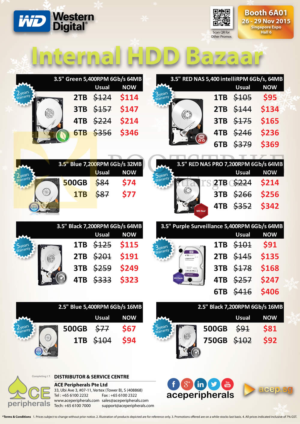 SITEX 2015 price list image brochure of Ace Peripherals Internal HDD Western Digital Green Red Black VelociRaptor Dual Seagate Barracuda NASworks SSD Constellation 1TB 2TB 3TB 4TB 5TB 6TB Pg2