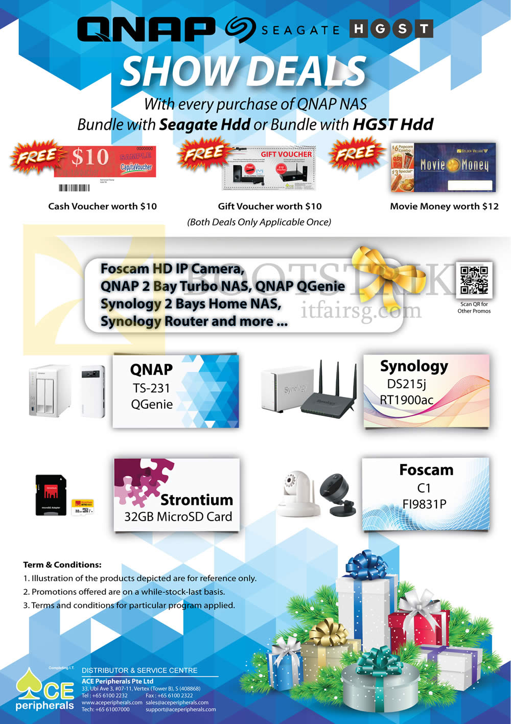 SITEX 2015 price list image brochure of Ace Peripherals Lucky Draw Foscam QNAP Strontium Synology Promo