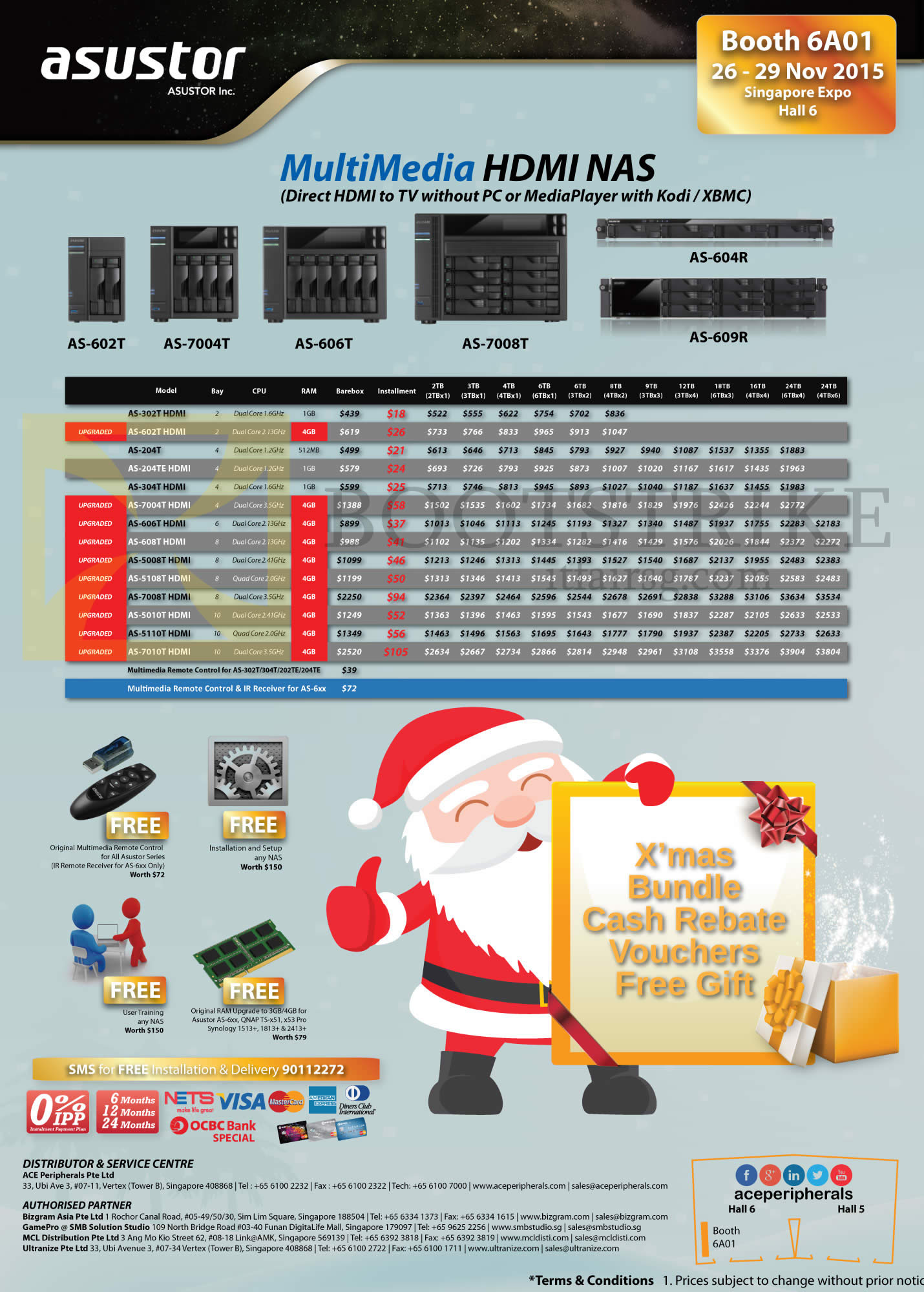 SITEX 2015 price list image brochure of Ace Peripherals NAS Asustor