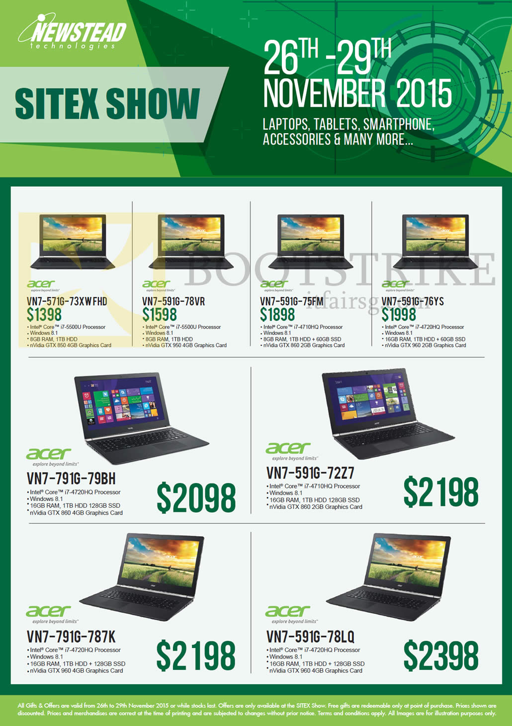 SITEX 2015 price list image brochure of Acer Newstead Notebooks VN7-571G