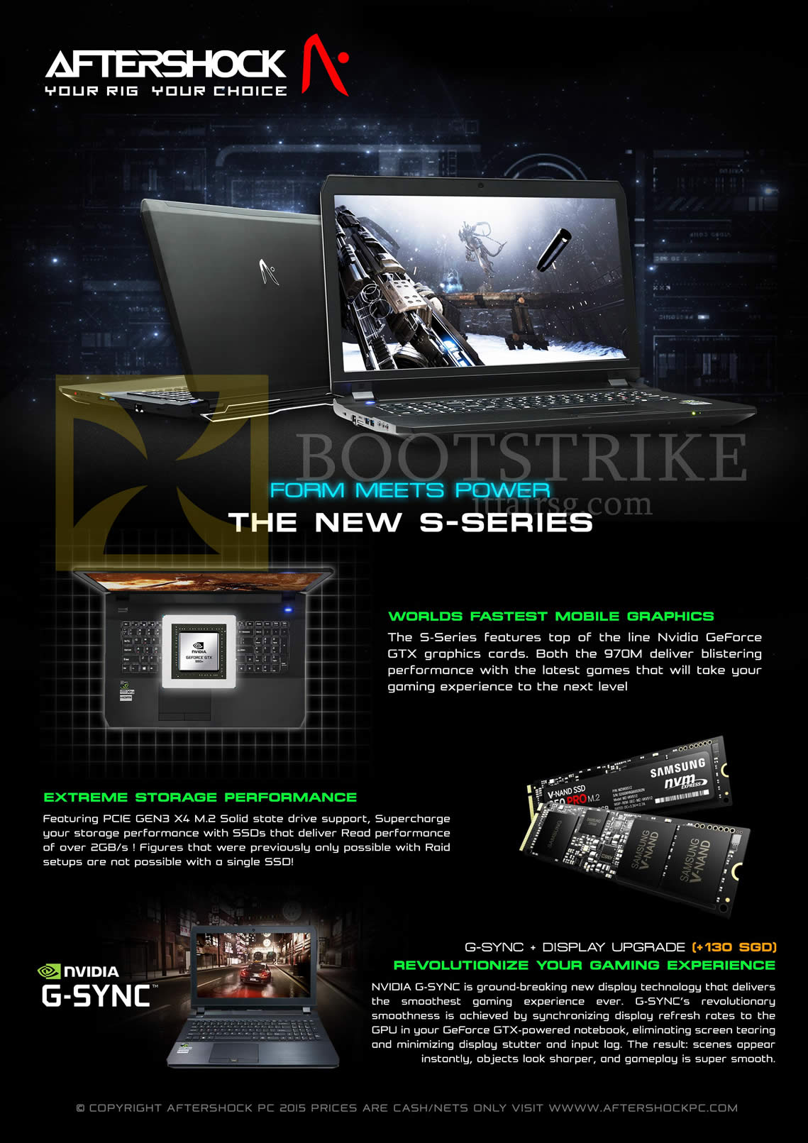 SITEX 2015 price list image brochure of Aftershock Notebook S-Series Features