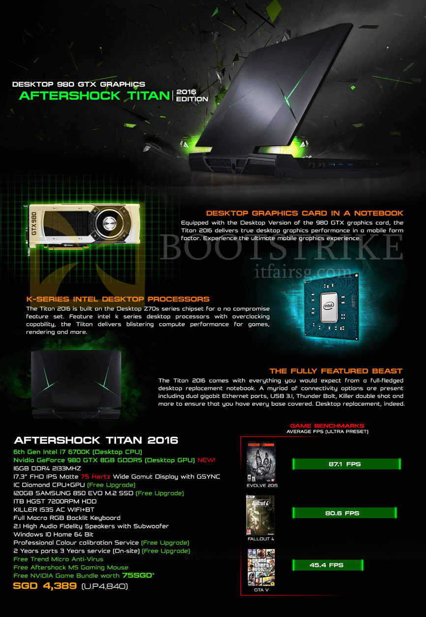 SITEX 2015 price list image brochure of Aftershock Notebook Titan 2016 Features