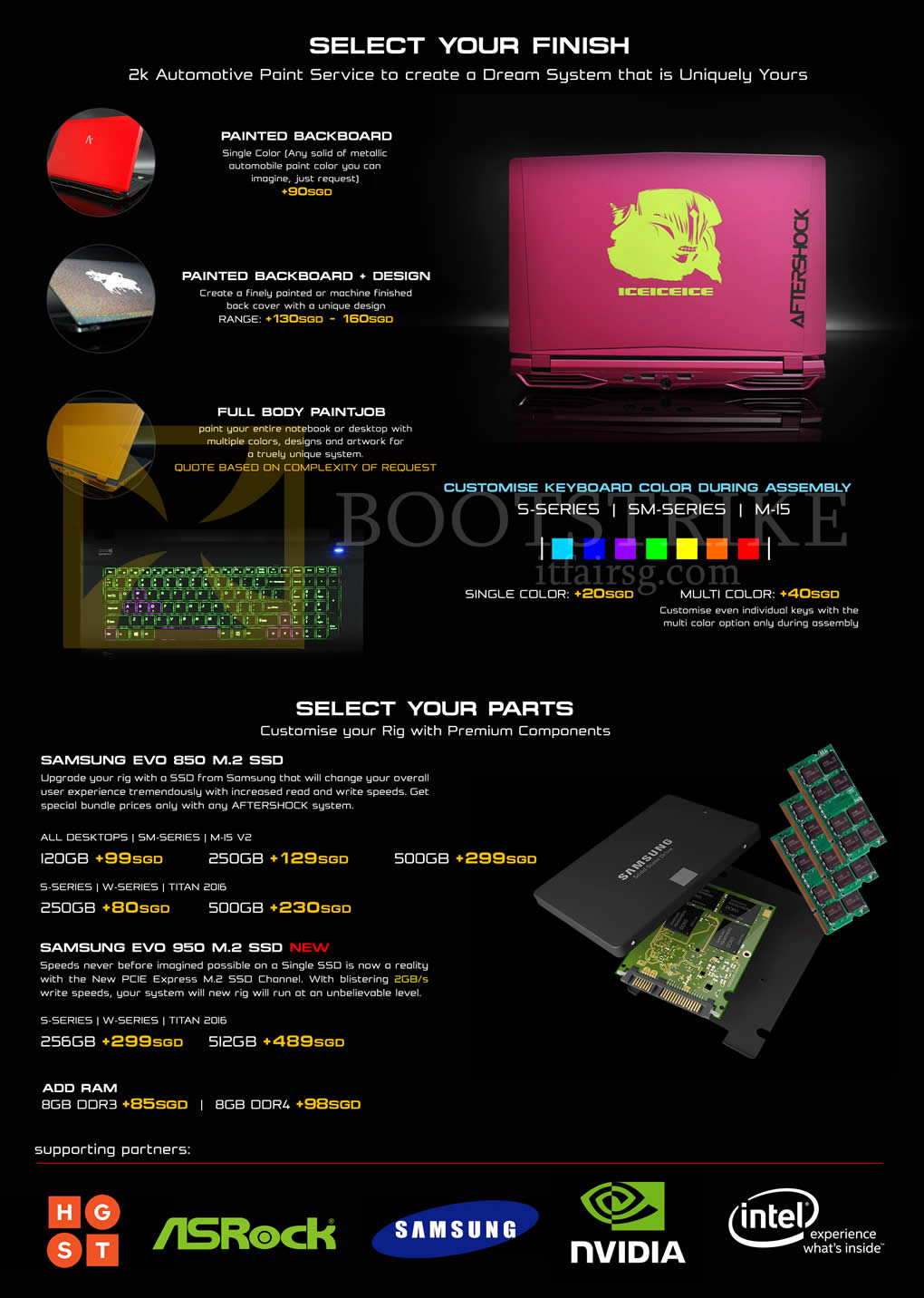 SITEX 2015 price list image brochure of Aftershock Personalising Notebooks Finish, Parts