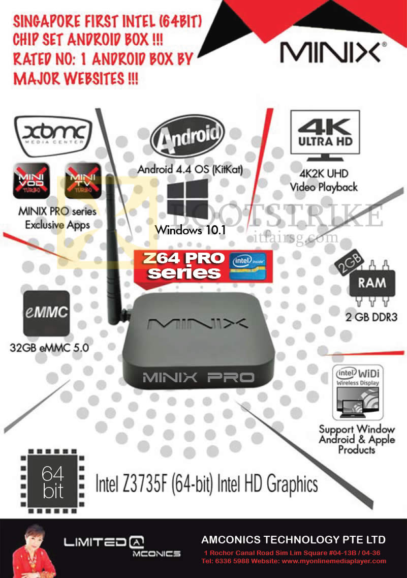 SITEX 2015 price list image brochure of Amconics Minix Pro Series Android Box