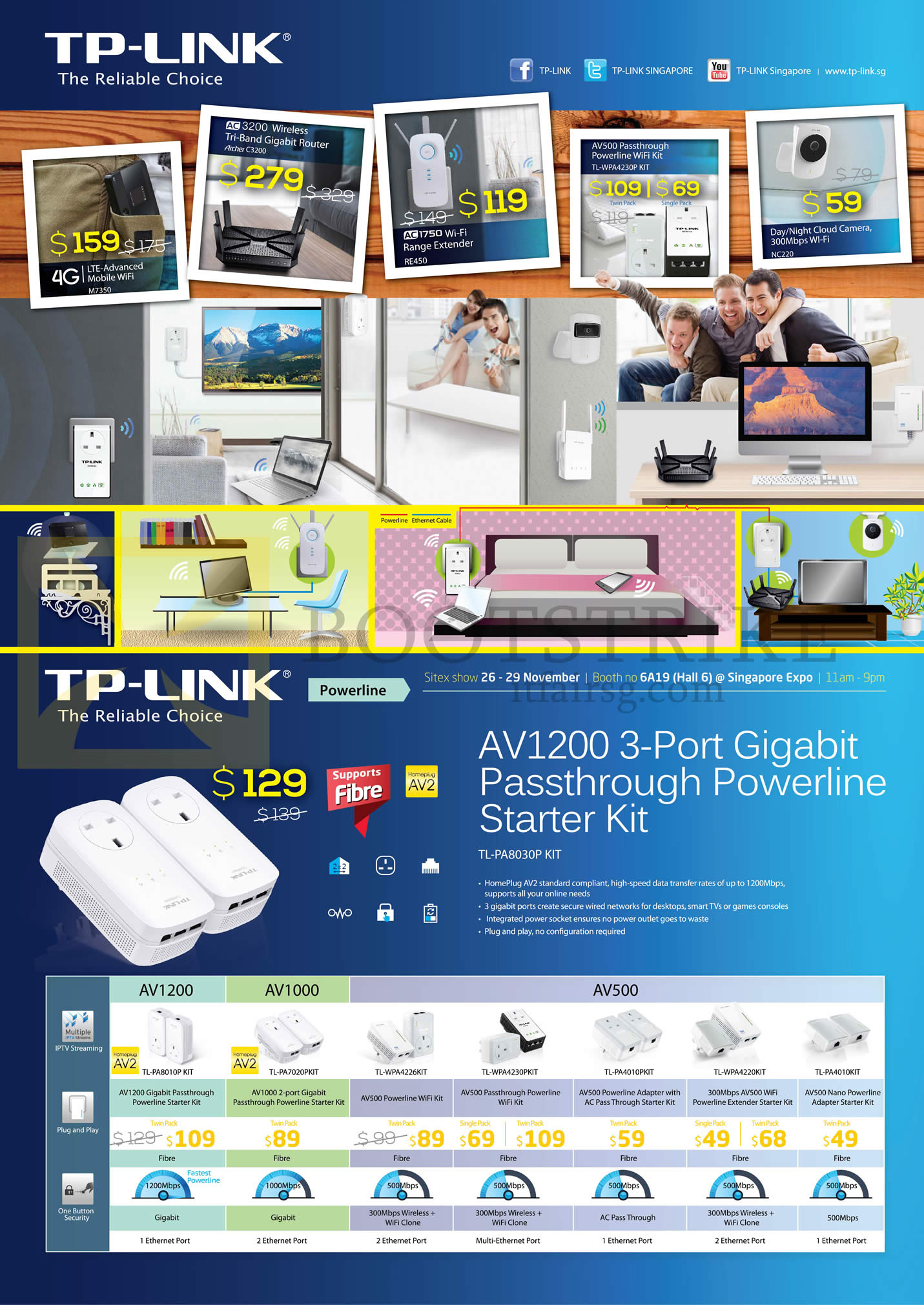 SITEX 2015 price list image brochure of Asia Radio TP-Link Networking AV1200 Starter Kit, AV1000, AV500