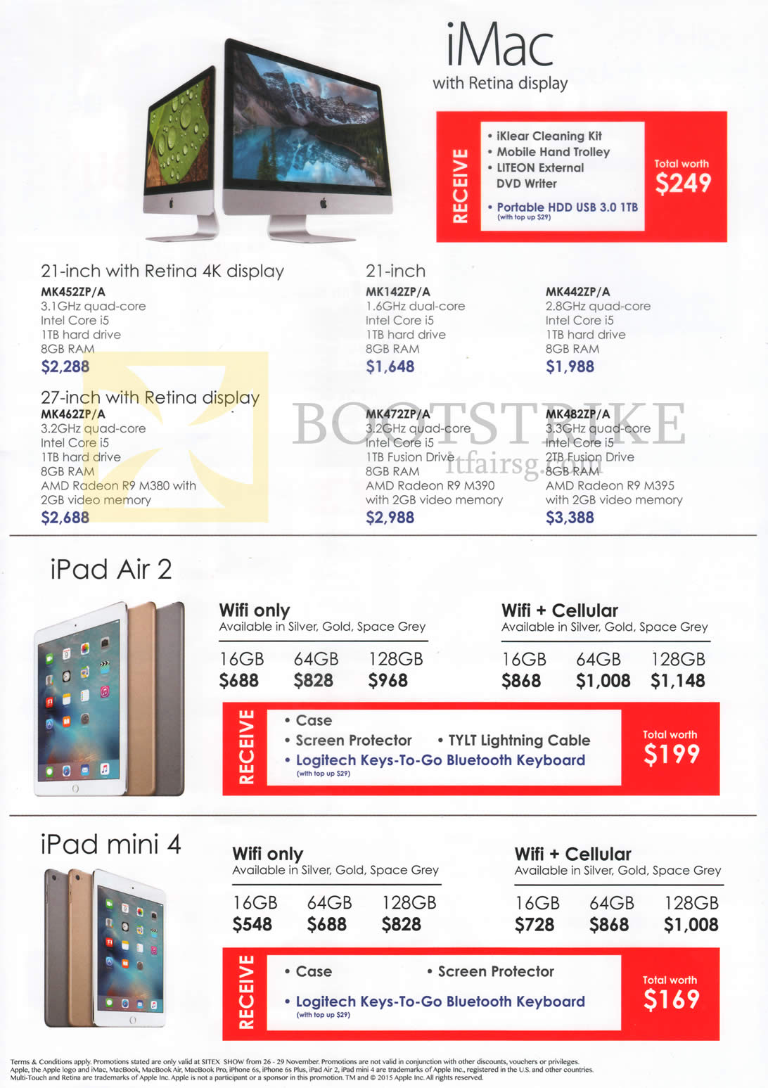 SITEX 2015 price list image brochure of Best Denki Apple IMac With Retina Display, 21 Inch, 27-inch Retina Display, IPad Air 2, IPad Mini 4, 16GB, 64GB, 128GB