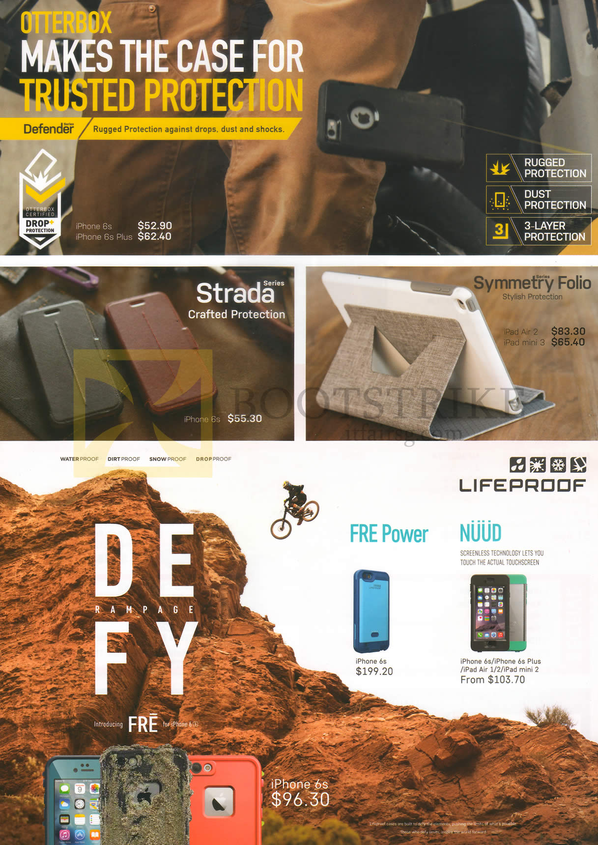 SITEX 2015 price list image brochure of Best Denki Otterbox Defender, Strada Series Protection Cover, Symmetry Folio, Lifeproof Defy Rampage, FRE Power, Nuud